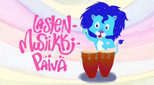 Lastenmusiikkipäivä, leijona soittaa bongoja