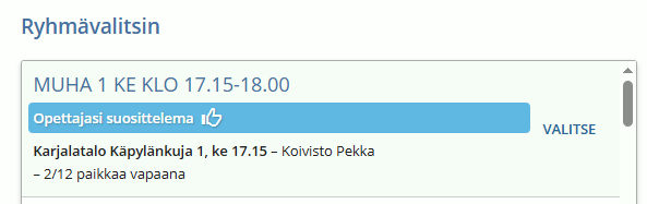 Kuvakaappaus Eepos-portaalin ryhmävalikosta
